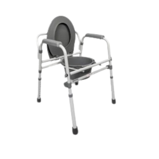 Foldable Commode Chair with hand Rest and Pan - Blue
