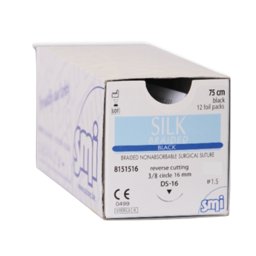 Silk Braided Suture, Black (75cm)