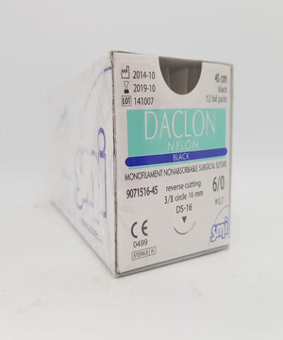 DACLON Nylon Suture 6/0 16mm 75cm - Box/12