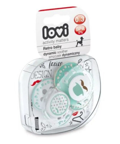 Lovi Dyn Soother Silicone 0-3M (2 Pcs) Retro Baby - 22803Boy