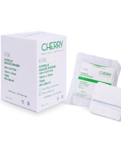 Cherry Medical Supply Pack Of 100 Piece Cotton Sterile Gauze Swabs