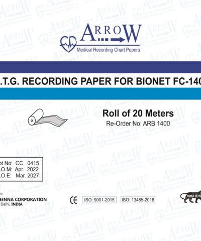 Arrow ARB 1400 CTG Recording Paper 151 mm x 20 meters(25 Rolls/Box)