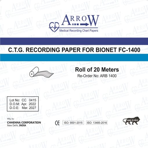 Arrow ARB 1400 CTG Recording Paper 151 mm x 20 meters(25 Rolls/Box)