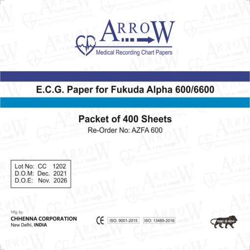 Arrow AZFA 600 ECG Recording Paper 145 mm x 150 mm x 400 sheets