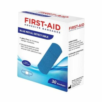 First Aid - Bluemetal Detectable Bandages 30's-25 Mmx76mm