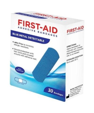 First Aid - Bluemetal Detectable Bandages 30's-25 Mmx76mm