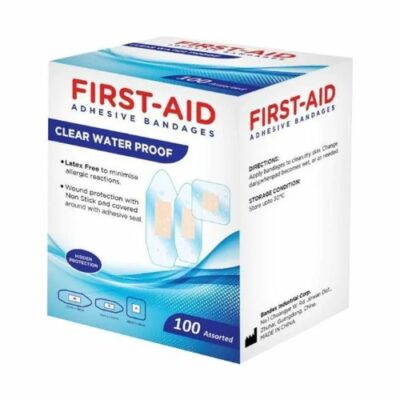 First Aid - Clear Water Proof Bandages Assorted 100's