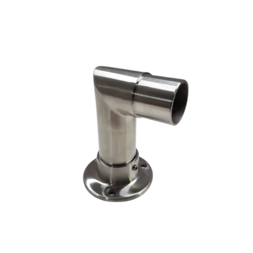 2X Elbow Rail Wall with Floor Mounted Connector Joint