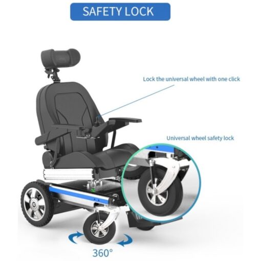 Optimum Reclining Electric Wheelchair with Adjustable and Foldable Options