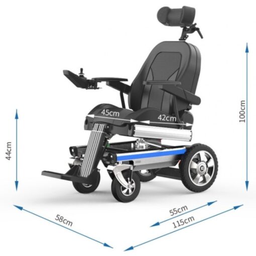 Optimum Reclining Electric Wheelchair with Adjustable and Foldable Options
