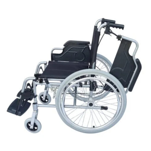Premium Aluminium Manual Carer Wheelchair with Light and Foldable