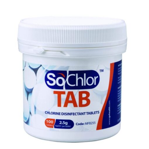 GV Health - Sochlor Tab Chlorine Disinfectant Tablets 2.5g NaDCC, 100 Tablets - MFB255