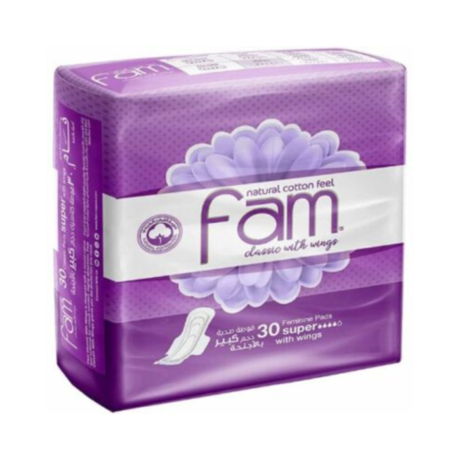Fam - Natural Cotton Feel Maxi Thick Super Sanitary - 30pcs