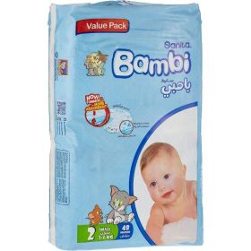 Sanita Bambi - Baby Diapers Value Pack Size 2, Small, 3-6kg - 48 Count