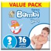 Sanita Bambi - Baby Diapers Value Pack Size 3, Medium, 6-11kg - 36 Count