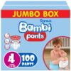 Sanita Bambi - Pants Jumbo Box Size 4, Large 8-14kg - 100 Count