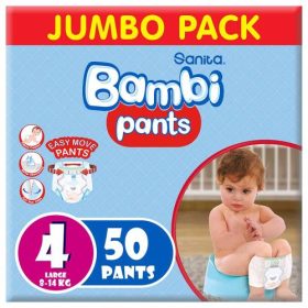 Sanita Bambi - Pants Jumbo Pack, Size 4, Large 8-14kg - 50 Count