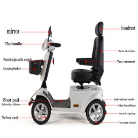 4 Wheel Powered Mobility Electric Scooter Wheelchair with Seat for Seniors Adults – LN-01