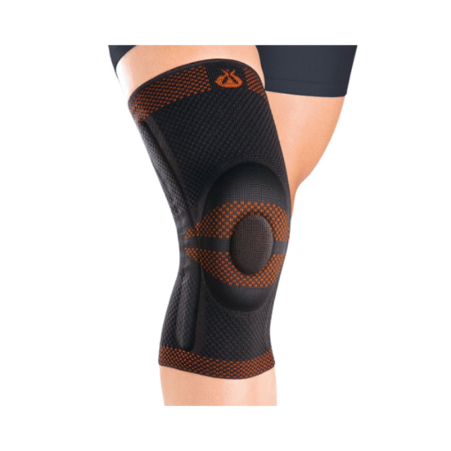 Orliman - Closed Patella Knee Base Support with Flexible Hinges Black, Size-4 - 9104