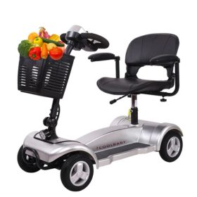 Four Wheel Portable Mobility Electric Wheelchair Scooter with Seat, Grey – X-01