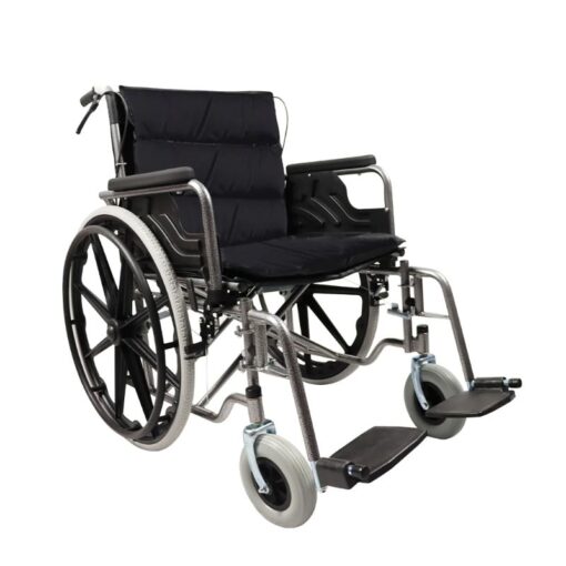 Larger Steel Pipe Manual Foldable Wheelchair Flip Armrest and Detachable Seat Cushion with Handbrake - SSZ-LY04