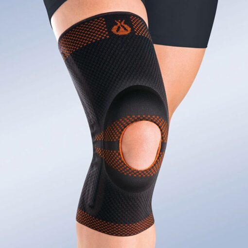 Orliman - Open Patella Flexible Knee Brace with Silicone Pad Black, Size-5 - 9105