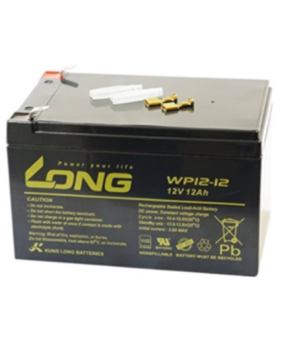 BATTERY, RECHARGEABLE, LEAD ACID, SEALED, 12 V, 12 AH, LONG, WP12-12