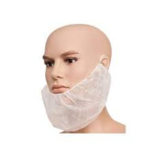 Pack of 100 Disposable Beard Covers, White