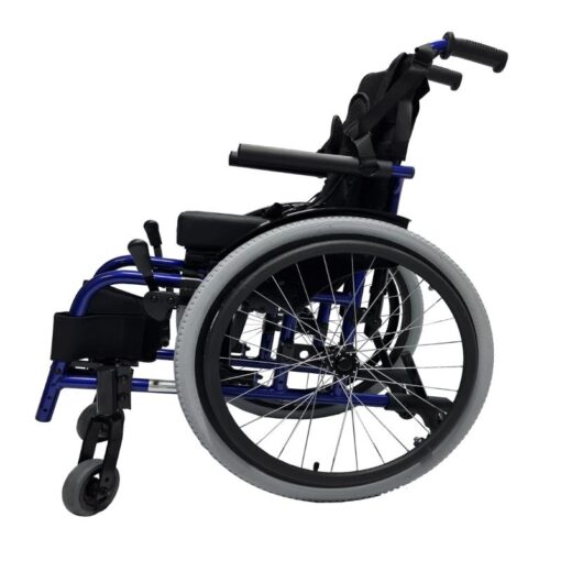 Children Manual Wheelchair with Safety Harness and Adjustable Seat Sizes - GM-FS980LQF8-B