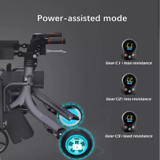 Stellar Power Rollator Aluminium Walking Frame with Corded Remote Control - GM-AR23