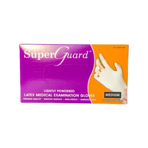 Superguard - Latex Medical Examination Gloves Powder Free, Beige