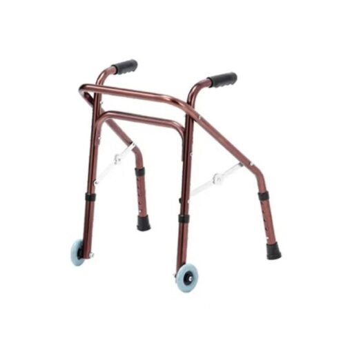 3W Healthcare - Aluminium Folding Walker with Wheel 2.5", 41 x 50 x 52-62cm - 3WG-966L-2.5"
