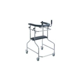 3W Healthcare Aluminium Moving Walker - Silver & Black