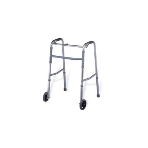 3W Healthcare - Aluminium Walker with Wheel 2.5", 51 x 57.5 x 77.5-95.5cm - 3WG-912L-2.5"
