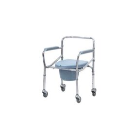 3W Healthcare Commode Folding Wheelchair - Adjustable, Durable