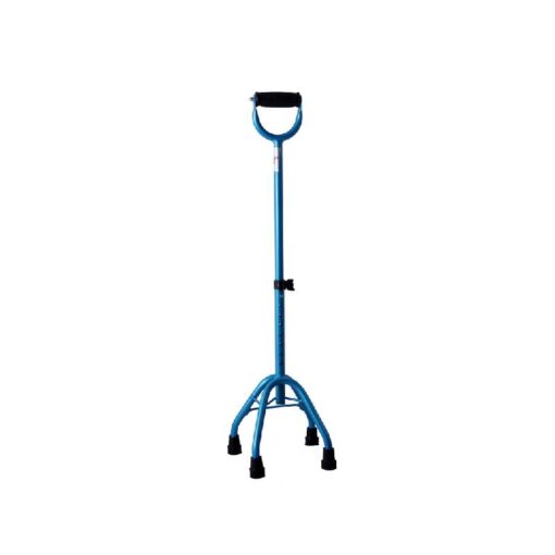 3W Healthcare - Four Legged Aluminum Walking Stick, Blue - 3WG-942-LA