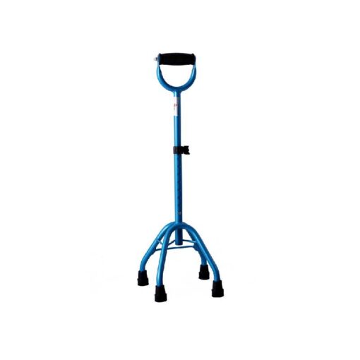 3W Healthcare - Four Legged Aluminum Walking Stick, Blue - 3WG-942-LA