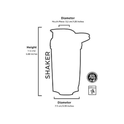 3W Healthcare - Protein Shaker Bottle, 17 x 7cm - 3WH-7047