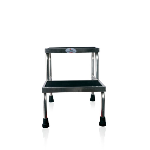 3W Healthcare - Two Step Stainless Steel Foot Stool, 570 x 370 x 430mm - 3WG-F2