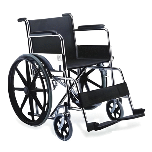 3W Healthcare - Steel Folding Wheelchair, 104 x 65 x 88cm - 3WG-809B-46