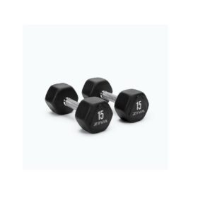 Ziva Performance Hexagon RPU Dumbbells - Black/White