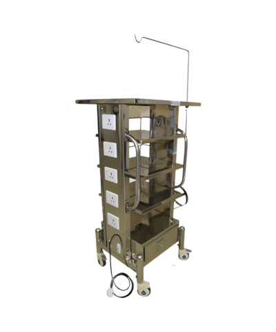SI Surgical Laparoscopy Trolley SIS 2015A Full SS - Medical Trade Hub UAE