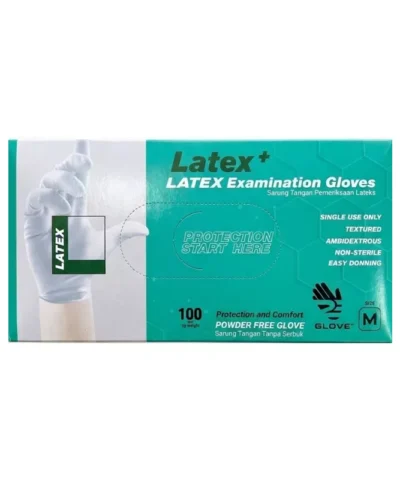 Latex examination gloves powder free Large