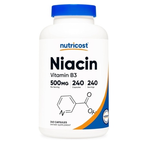 Vitamin B3 (Niacin) Capsules (500 MG) (240 Capsules)