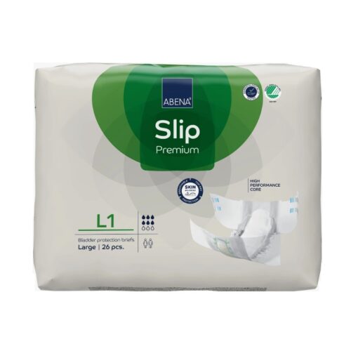 Abena Slip Premium Incontinence Briefs, Level 1, Large, 26 Count