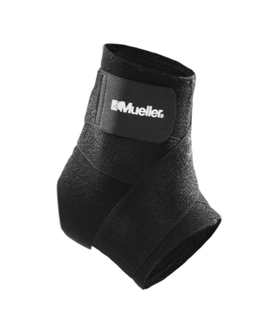 Mueller Ankle Support with Straps, Large - Neoprene Blend, Black