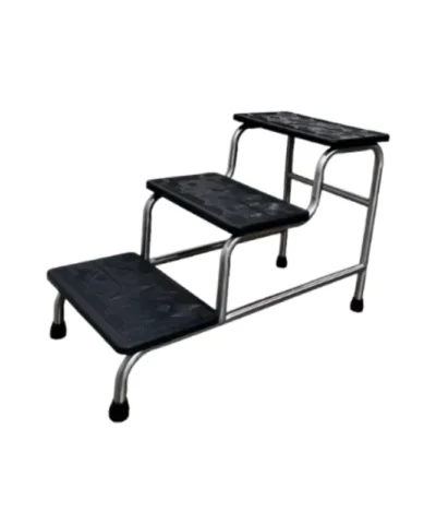 DP Metallic 3-Step Stainless Steel Footstep Stool - Anti-Slip Platform