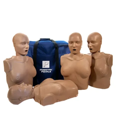 PRESTAN Professional Adult Female CPR Manikin, Dark Skin, 4-Pack