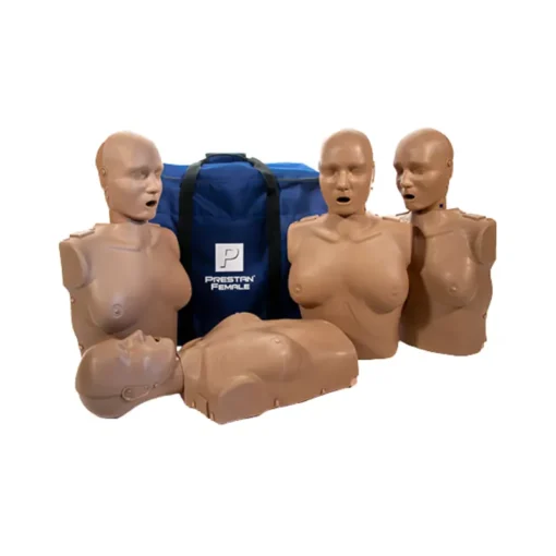 PRESTAN Professional Adult Female CPR Manikin, Dark Skin, 4-Pack