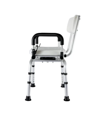 Rotatable Shower Chair with Backrest - 360° Adjustable Height